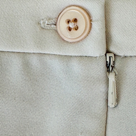 Vintage Bob Mackie Studio Beige Blazer & Pant Suit w/ Yellow Piping – Size 12 - Picture 6 of 6